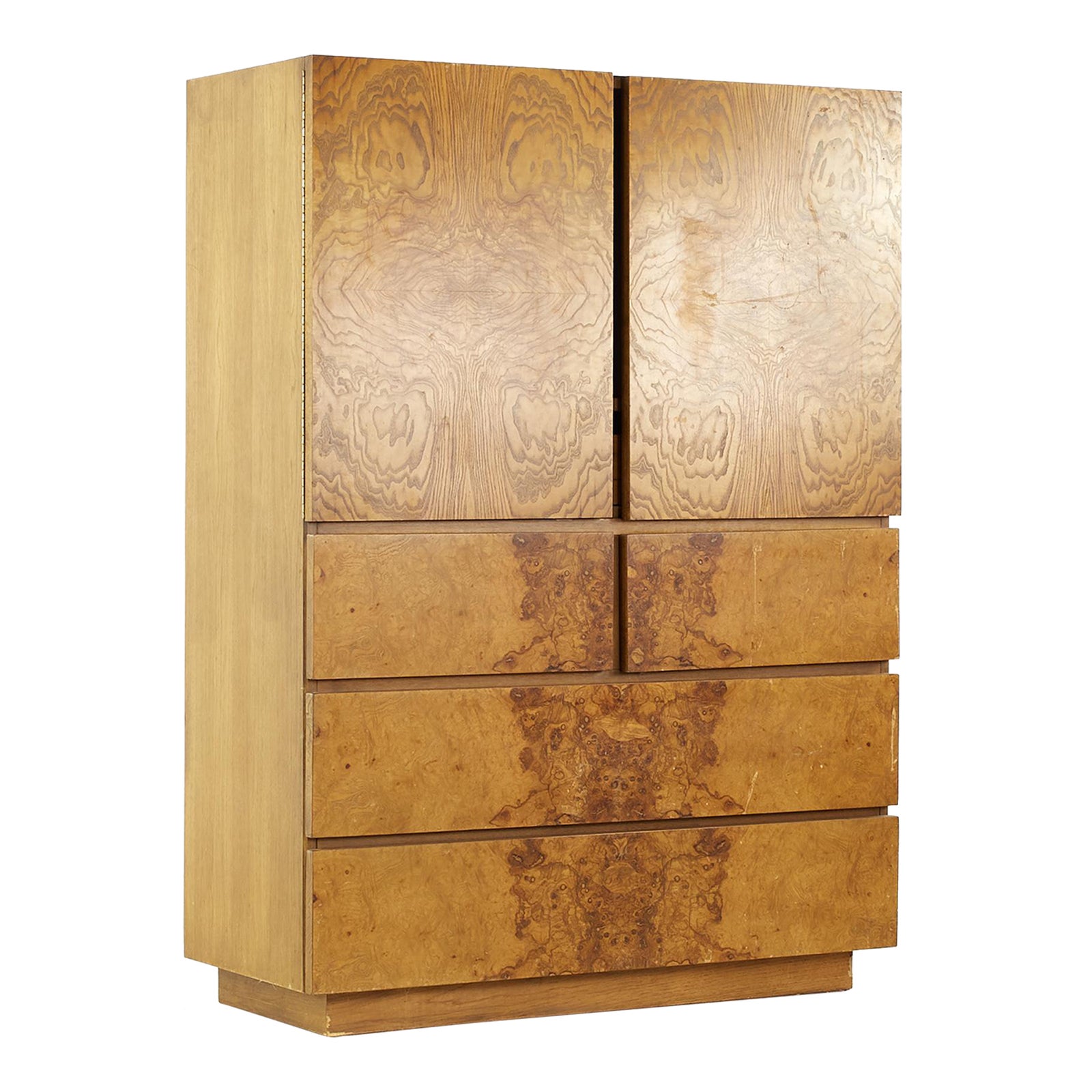 Lane Mid Century Burlwood Armoire Chairish