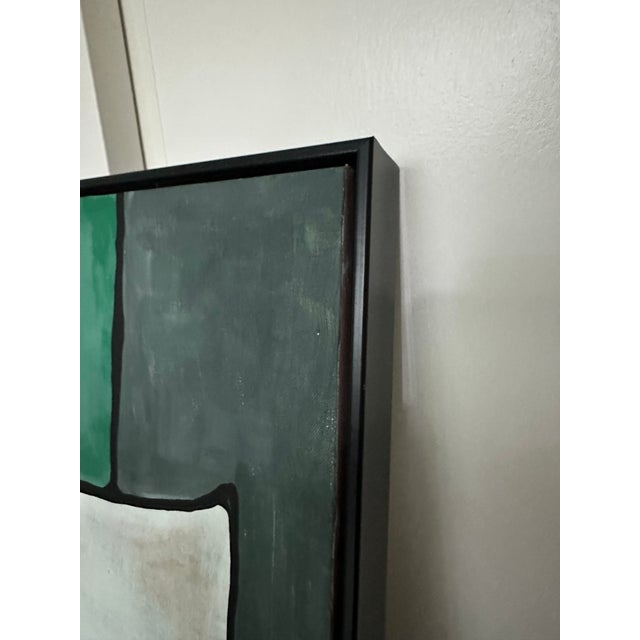 Geometric Modernist Extra Large Acrylic Painting, Framed For Sale - Image 4 of 5