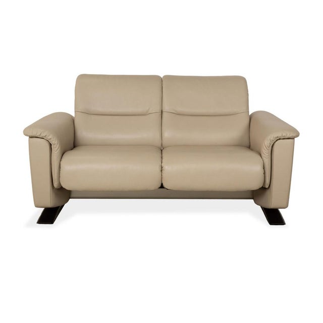 Panorama 3-Seater and 2-Seater Sofa in Beige Leatherfrom Stressless, Set of 2 For Sale - Image 16 of 17