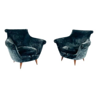 Set of Mid-Century Modern Club Chairs, Italy, 1950s For Sale