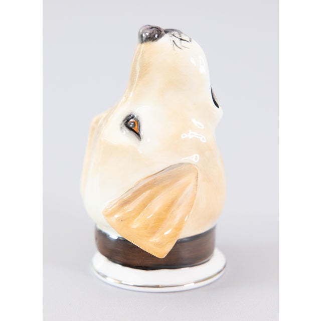 1980s English Staffordshire Labrador Retriever Dog Equestrian Stirrup Cup For Sale - Image 5 of 8