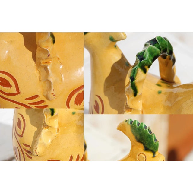 Ceramic 1900s Portuguese Rooster Earthenware Aquamanile For Sale - Image 7 of 13