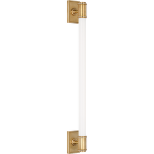 Chapman & Myers for Visual Comfort Signature Owen 30" Linear Bath Light in Antique-Burnished Brass with White Glass