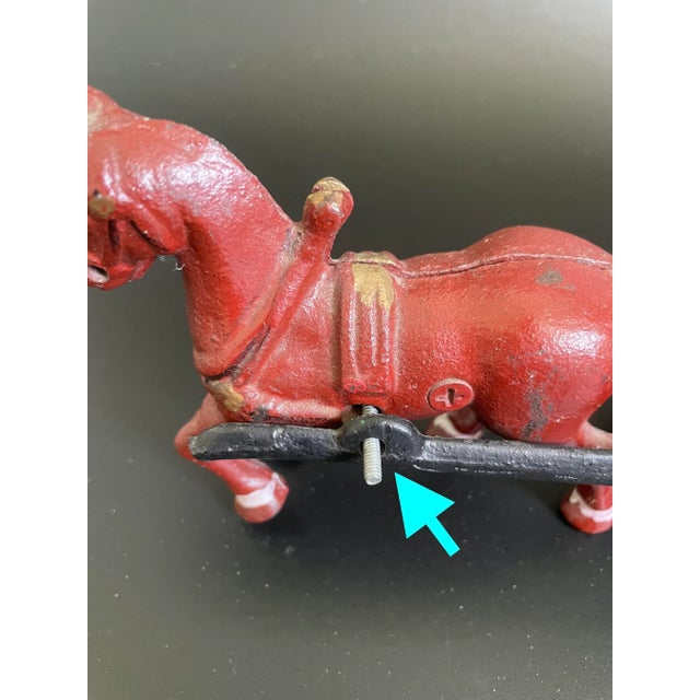 Vintage Cast Iron Horse Drawn Ice Wagon Toy For Sale - Image 10 of 12