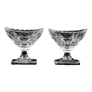 American Cut Glass Open Salts, Pair For Sale