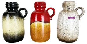 Fat Lava Supercolor Vases from Scheurich, Germany, 1970s, Set of 3
