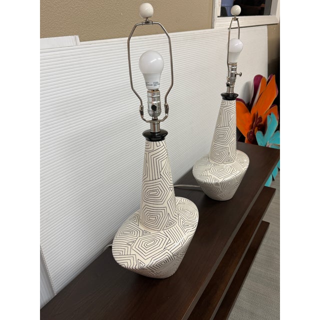 Ceramic Arteriors Toronto Ceramic Table Lamps, Pair For Sale - Image 7 of 12