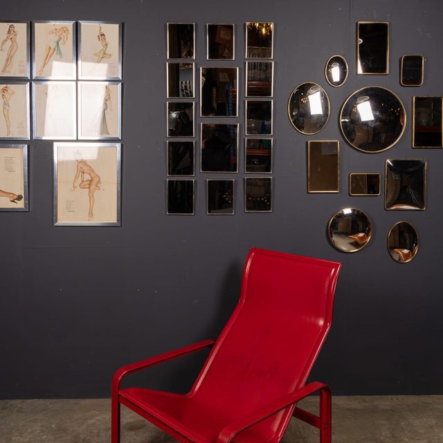 Mid-Century Modern Vintage Italian Collection of White Metal Framed Mirrors, 1950, Set of 14 For Sale - Image 3 of 9