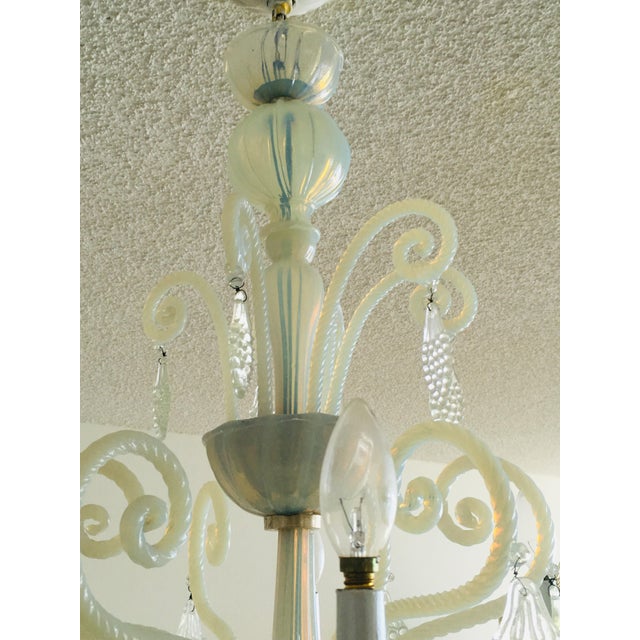 Vintage Opalescent Murano Glass Chandelier For Sale In Miami - Image 6 of 13
