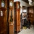 C.1860, French provincial cherry Grandfathers clock. Burlwood and pressed brass face with a long brass hinged door and...