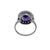 Mid 20th Century 10k White Gold Oval Amethyst and Diamond Halo Ring, Size 6.5 For Sale In New York - Image 6 of 9