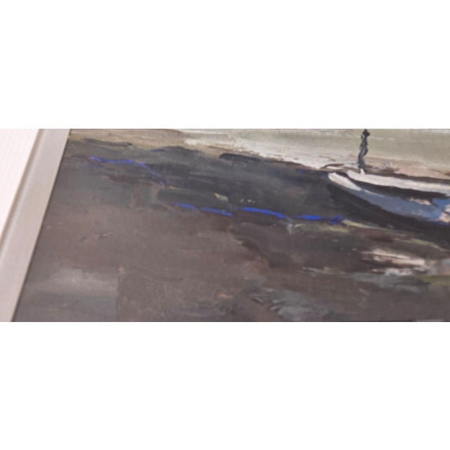 1960s Louis Lemonnier, Boats at Low Tide, 1960s, Oil on Canvas, Framed For Sale - Image 5 of 9