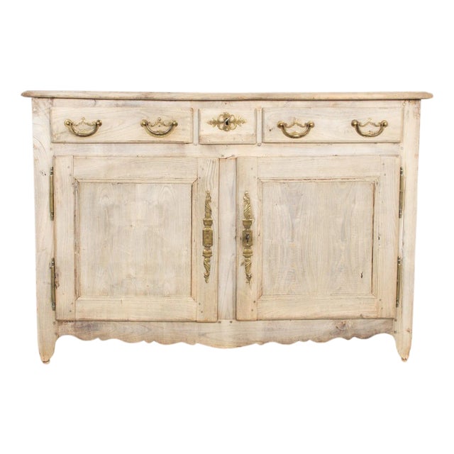 1800s Belgian Bleached Oak Buffet For Sale