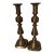 Antique Victorian English Brass Beehive & Diamond Candlesticks - A Pair For Sale