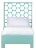 Honeycomb Platform Bed Twin Extra Long, Turquoise For Sale