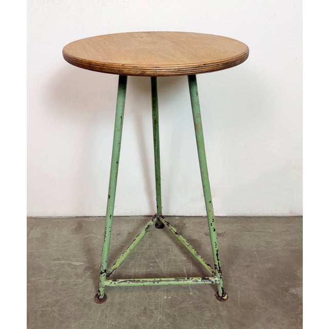 Industrial Green Workshop Stool, 1960s For Sale - Image 9 of 13