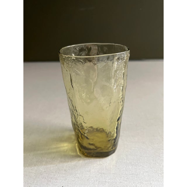 Late 20th Century Tall Yellow Textured Tumbler Glasses - Set of 12 For Sale - Image 9 of 10
