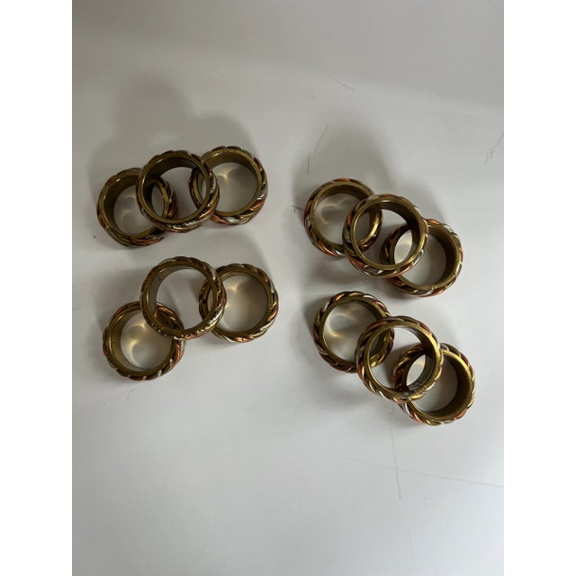 Traditional Brass, Silver and Copper Napkin Rings For Sale - Image 3 of 4