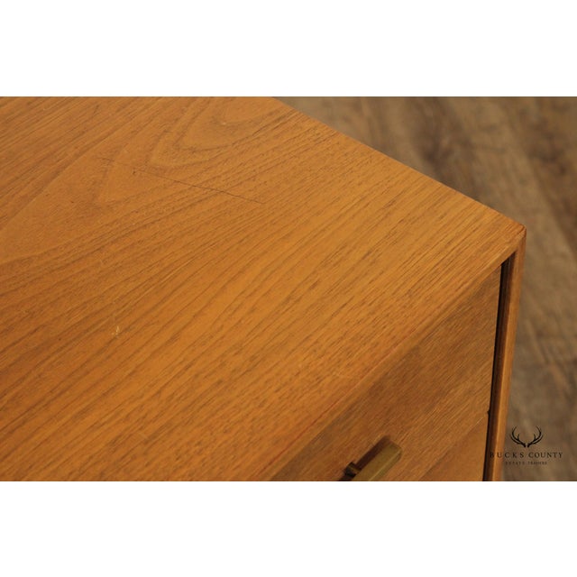 Johnson Furniture Mid Century Modern Walnut Long Dresser For Sale - Image 9 of 11