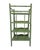 1970s Calke‑Green High‑Gloss Étagère • Bamboo‑Style Shelving • Chinoiserie Coastal For Sale In Baton Rouge - Image 6 of 9