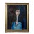 C 1940-60 oil painting by French portrait artist Maxine Estachy. Presented in a contemporary wood Italian wax gilded...