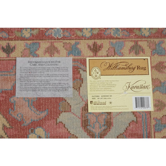 Karastan Colonial Williamsburg Approx. 10x14 Room Size Rug For Sale - Image 10 of 10