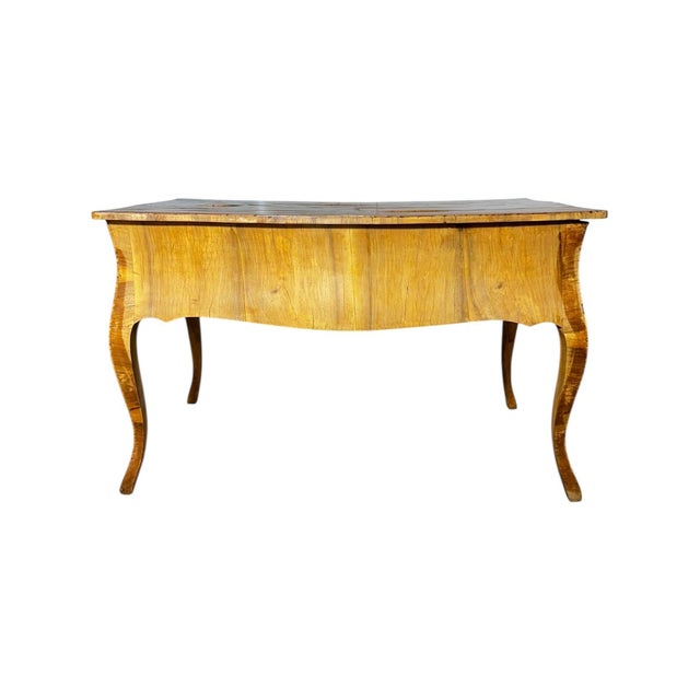 French Louis Xv- Style Patchwork Burlwood Desk by Michael Taylor, 1970 For Sale - Image 9 of 10