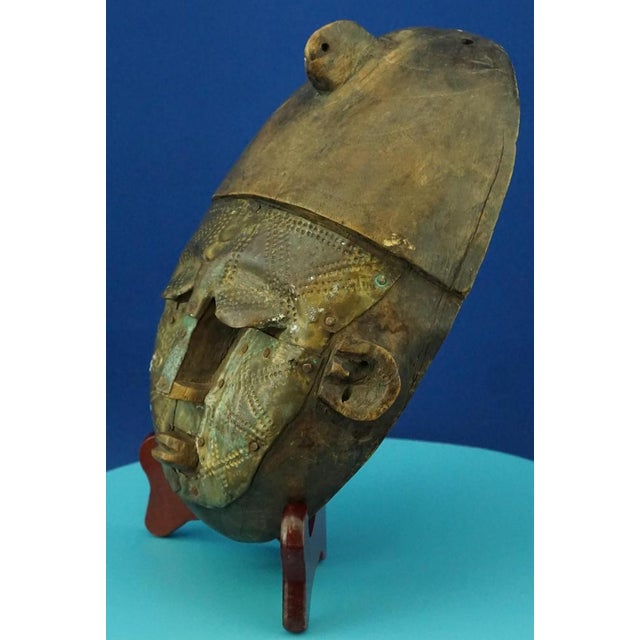 Wood African Wood and Embossed Copper Sculpture, 1800s For Sale - Image 7 of 18