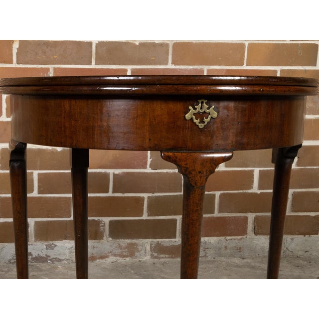 English English Georgian Period 1820s Demilune Flip Top Console Table with Compartment For Sale - Image 3 of 12