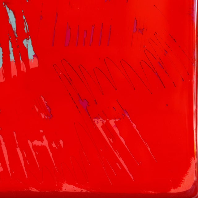 2020s The Window 333 - Modern Resin Minimalist Red Two Tone Color Field Abstract Original Artwork by Ricky Hunt For Sale - Image 5 of 9