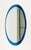 Glass Mid-Century Modern Oval Blue Wall Mirror by Metalvetro Galvorame, Italy, 1970s For Sale - Image 7 of 14