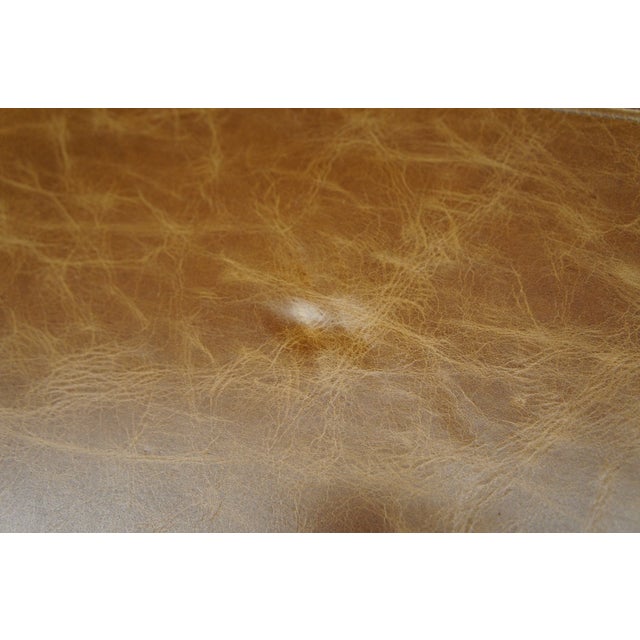 Antique French Country Oak Leather Coffee Cocktail Table For Sale - Image 12 of 12