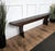 Beautiful Italian rustic primitive country wooden bench, with trestle style legs in original aged natural color giving the...