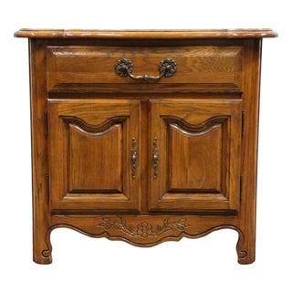 Keller Furniture Solid Oak Country French Style 28" Cabinet Nightstand For Sale