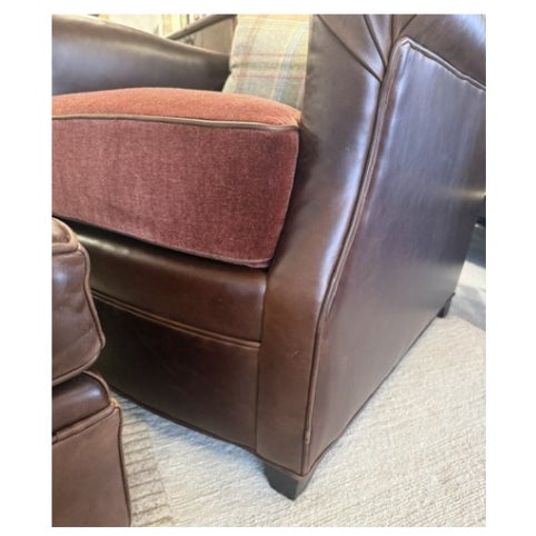 English Frank Chair & Ottoman For Sale - Image 3 of 4