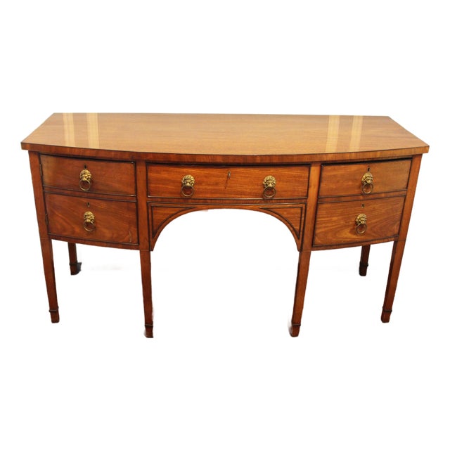 Circa 1790 George III Period English Bowfront Sideboard For Sale