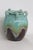 Ceramic Pottery Vase Turquoise Celadon Drip Crackle Glaze 5 Handled Jug 4861b For Sale - Image 4 of 11