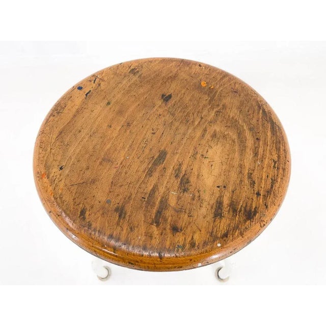 Vintage Industrial Adjustable Tripod Stool, 1950s For Sale - Image 4 of 8