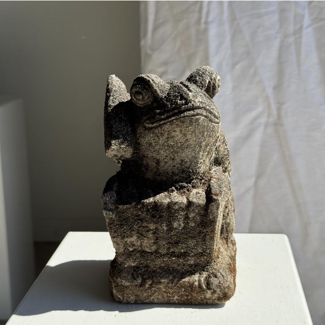 Small Balinese Limestone Frog Sculpture with Metallophone For Sale - Image 17 of 17