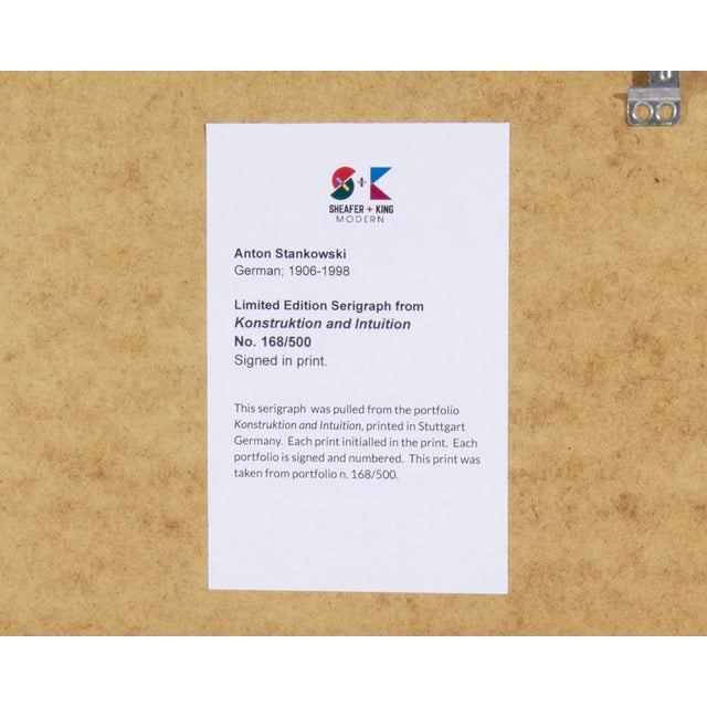Printmaking Materials 1995 “Konstruktion and Intuition” Serigraph Print by Anton Stankowski For Sale - Image 7 of 7