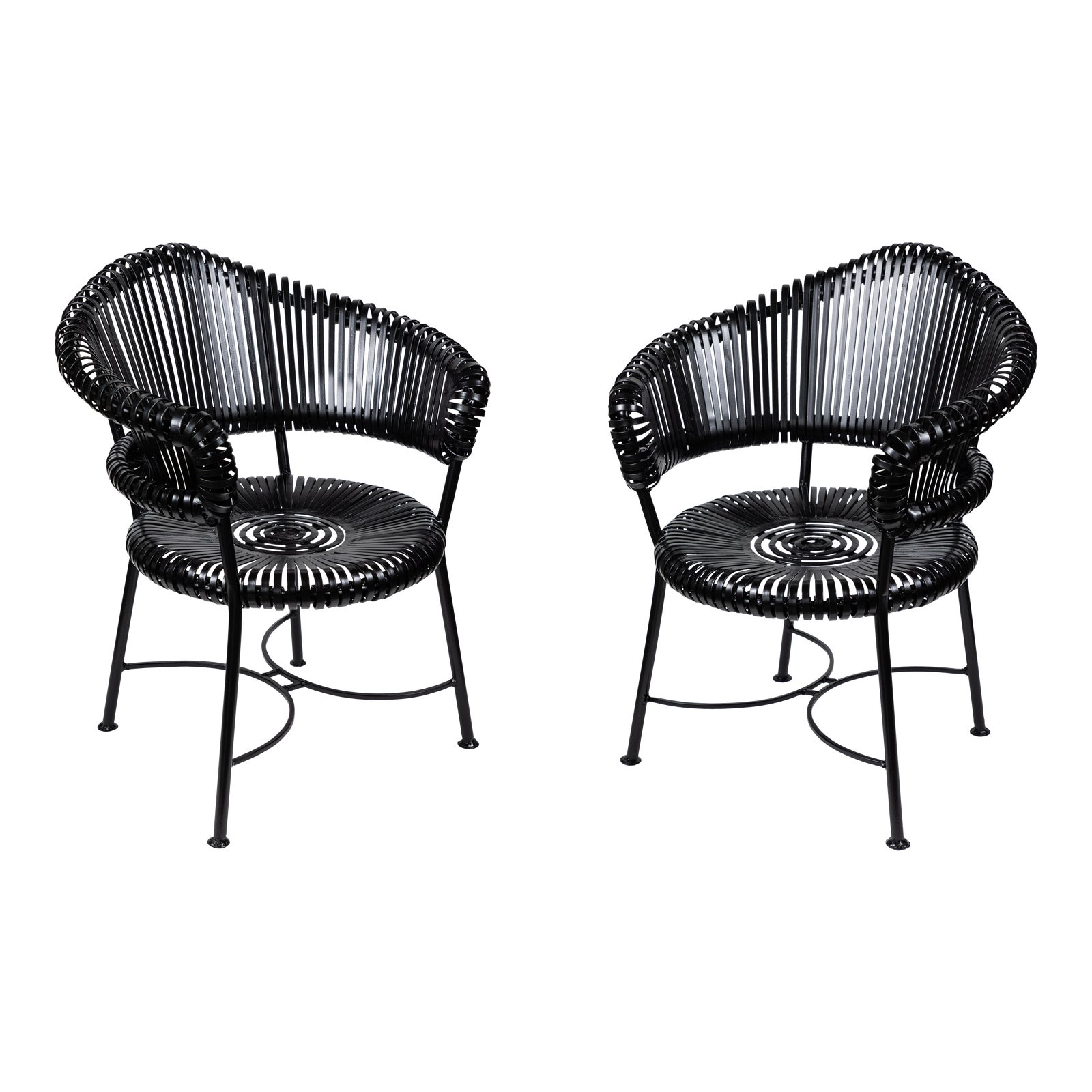 Vintage Heavy Wrought Iron Patio Chairs a Pair Chairish