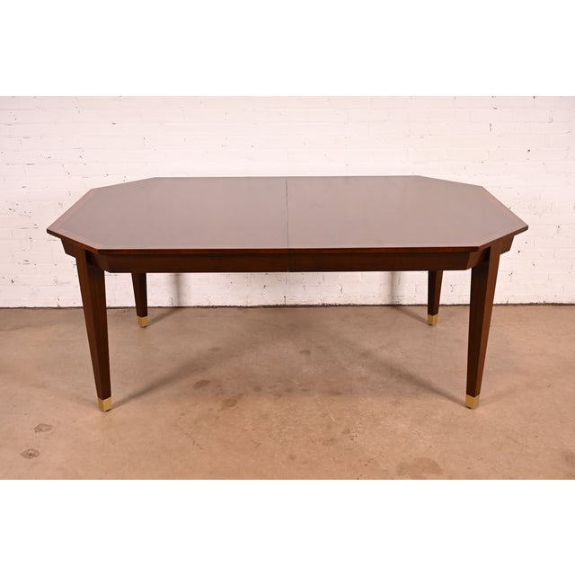 Brown Henredon French Regency Louis XVI Banded Walnut Extension Dining Table | Newly Refinished For Sale - Image 8 of 18