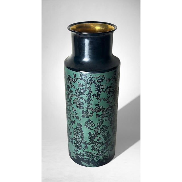 Elegant Italian artistic ceramic vase, produced between 1970 and 1975 by the Finzi manufactory, as indicated by the...