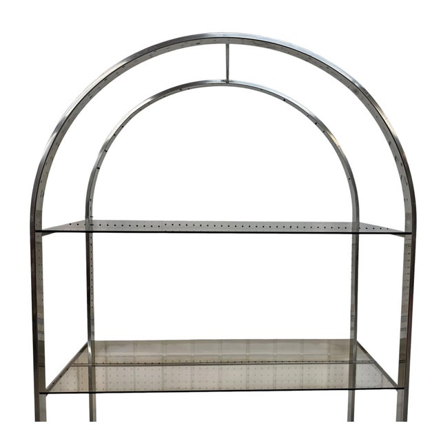 Milo Baughman Vintage Milo Baughman Flat Bar Chrome Etagere's - Set of 2 For Sale - Image 4 of 6