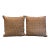 Contemporary Chocolate Brown and Cream Square Pillows- a Pair For Sale