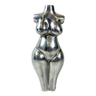 Aluminum Female Torso Sculpture, 1950s, Aluminum For Sale