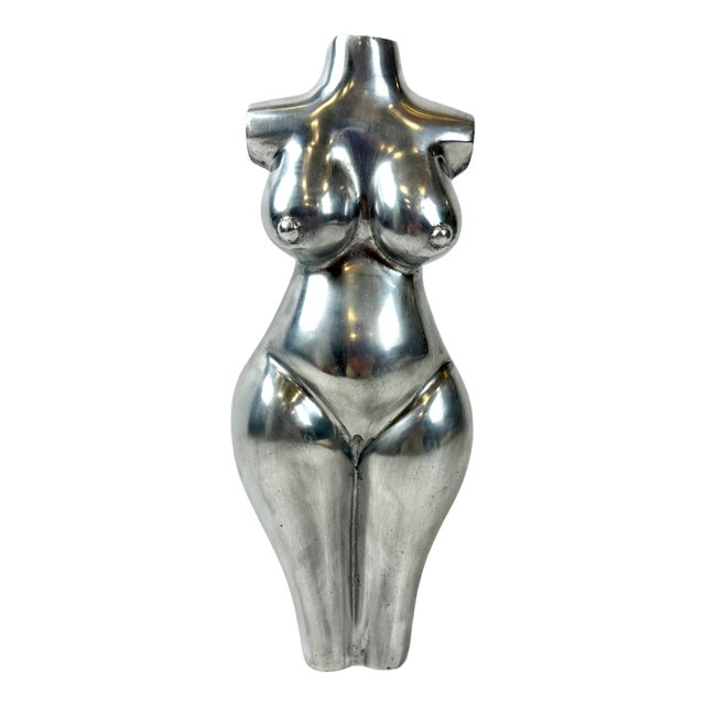 Aluminum Female Torso Sculpture, 1950s, Aluminum For Sale