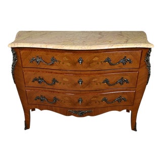 Louis XV Style Marquetry Commode, Late 20th Century For Sale