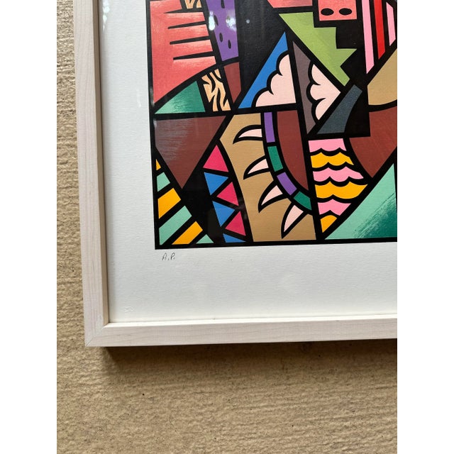 Postmodern Multicolored Postmodern Cubist Print, Signed For Sale - Image 3 of 6