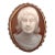 Vintage 14k Gold High Relief Carved Shell Cameo Pin / Pendant For Sale
